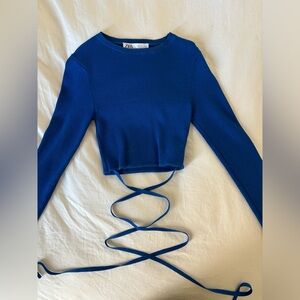 ZARA cropped tie waist top - never worn!